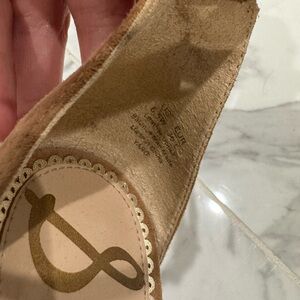 Sam Edelman Yaro Block Heel Sz 6.5 W Nude Suede